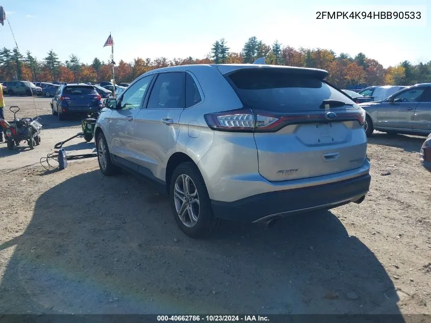 2017 Ford Edge Titanium VIN: 2FMPK4K94HBB90533 Lot: 40662786