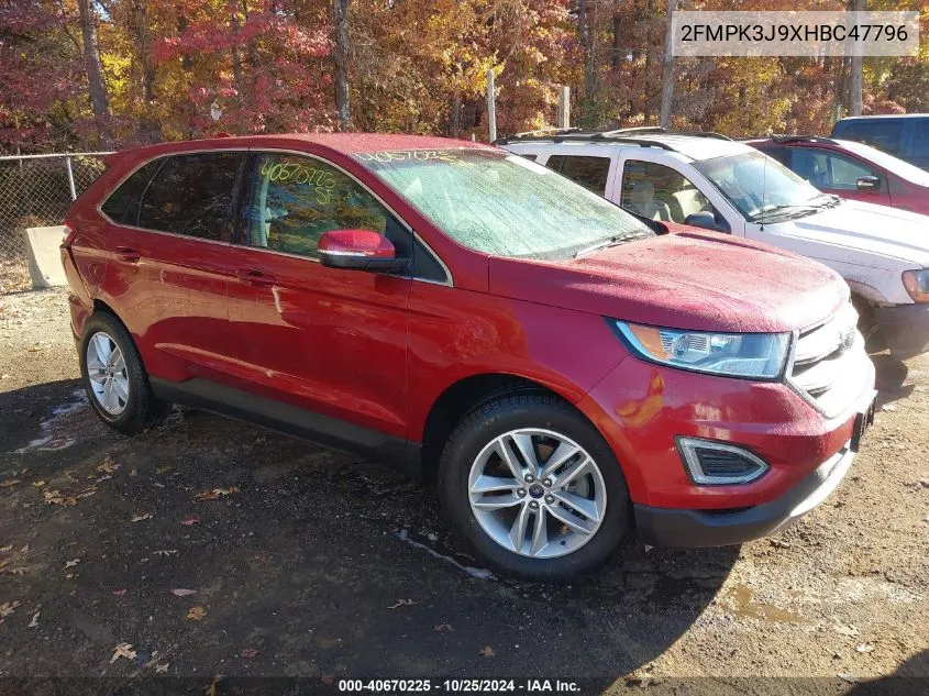 2017 Ford Edge Sel VIN: 2FMPK3J9XHBC47796 Lot: 40670225