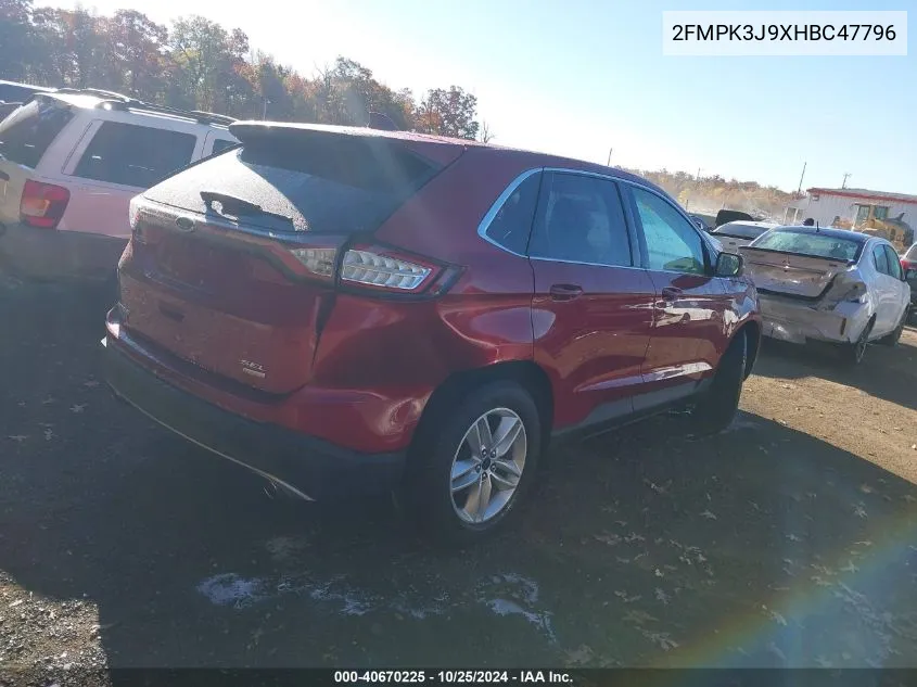 2017 Ford Edge Sel VIN: 2FMPK3J9XHBC47796 Lot: 40670225