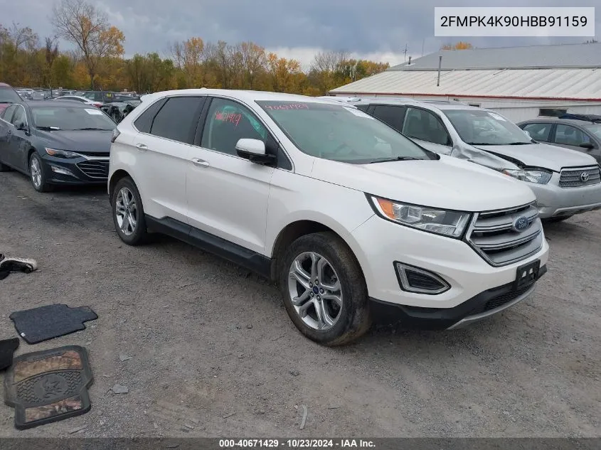 2017 Ford Edge Titanium VIN: 2FMPK4K90HBB91159 Lot: 40671429