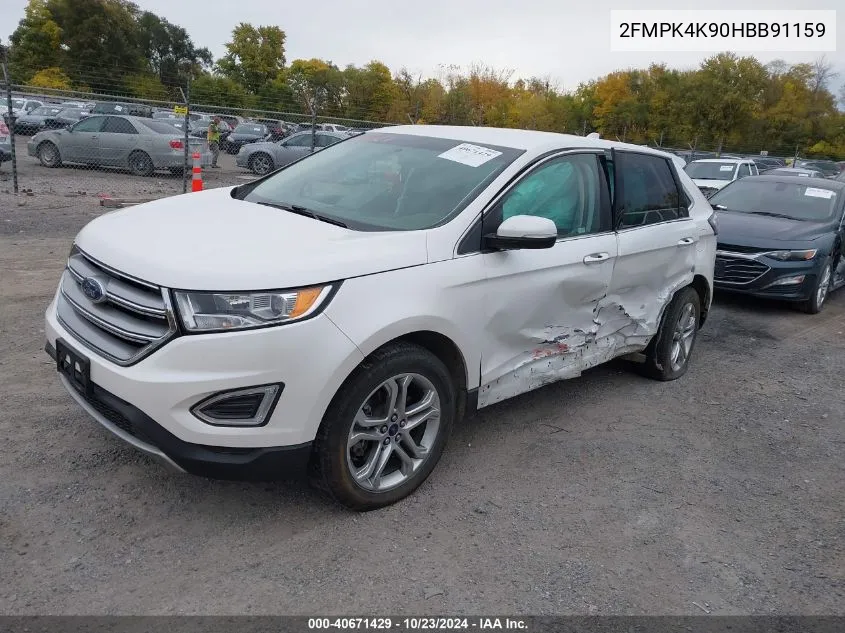 2017 Ford Edge Titanium VIN: 2FMPK4K90HBB91159 Lot: 40671429