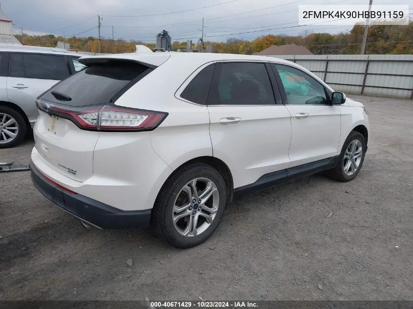 2017 Ford Edge Titanium VIN: 2FMPK4K90HBB91159 Lot: 40671429