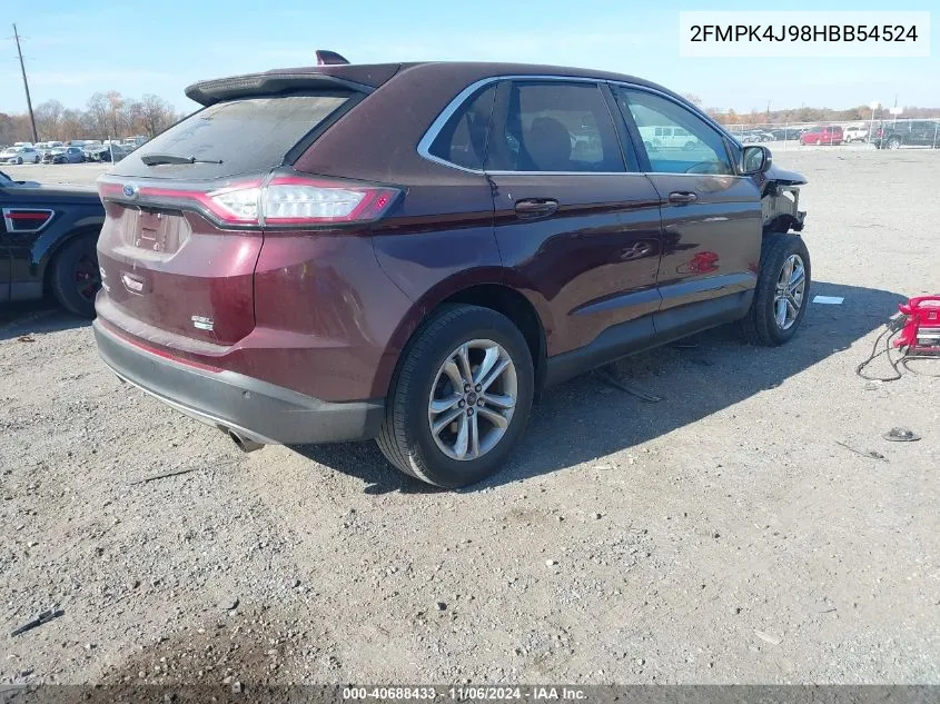 2017 Ford Edge Sel VIN: 2FMPK4J98HBB54524 Lot: 40688433