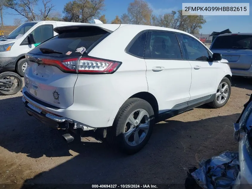 2017 Ford Edge Se VIN: 2FMPK4G99HBB82615 Lot: 40694327