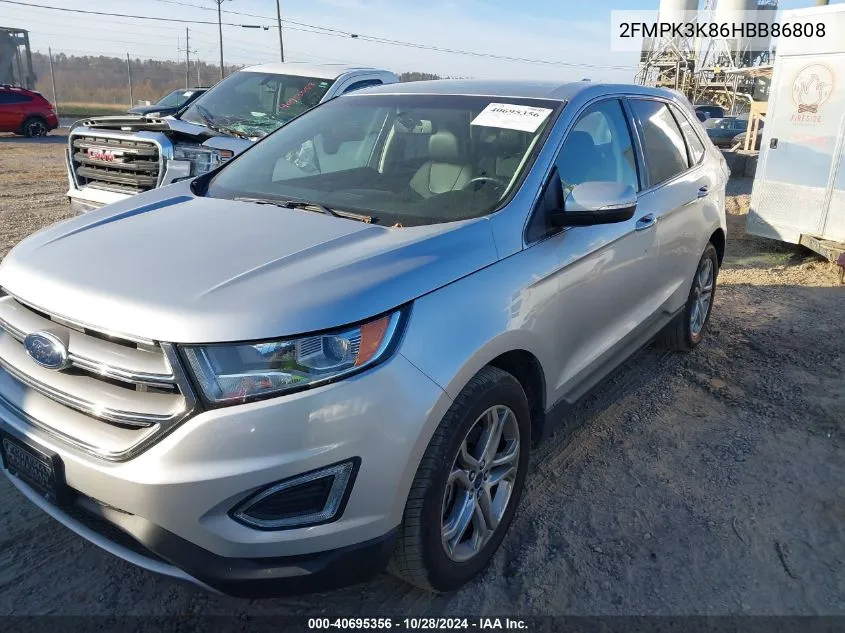 2017 Ford Edge Titanium VIN: 2FMPK3K86HBB86808 Lot: 40695356