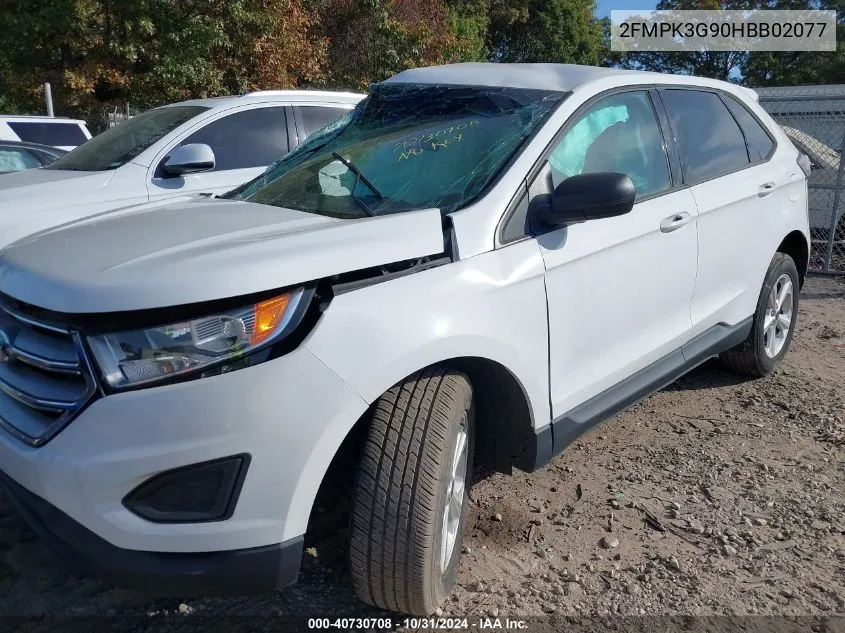 2017 Ford Edge Se VIN: 2FMPK3G90HBB02077 Lot: 40730708