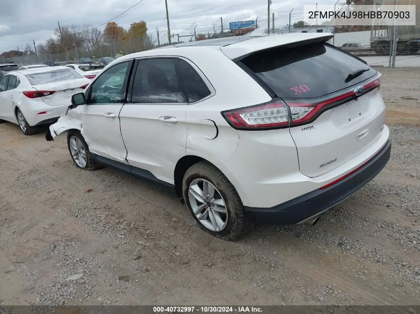 2017 Ford Edge Sel VIN: 2FMPK4J98HBB70903 Lot: 40732997