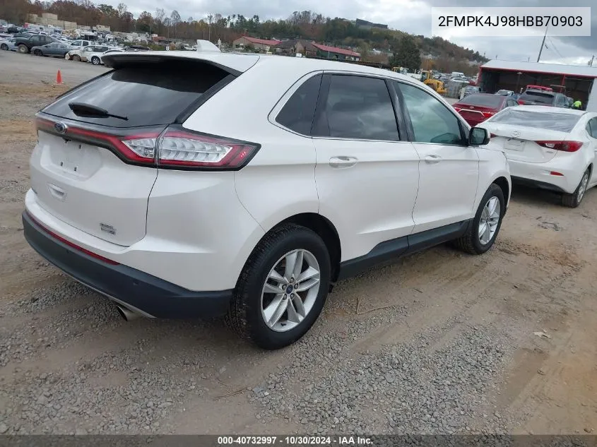 2017 Ford Edge Sel VIN: 2FMPK4J98HBB70903 Lot: 40732997