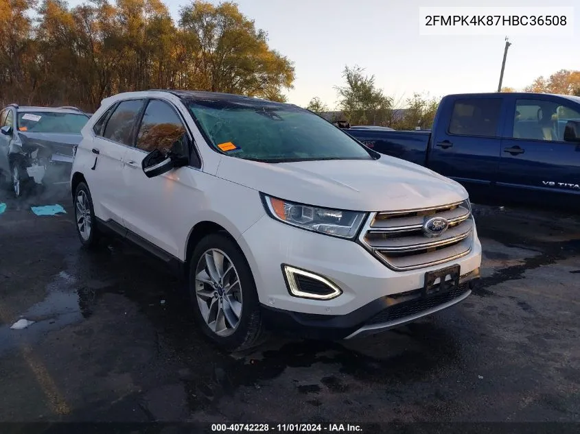 2017 Ford Edge Titanium VIN: 2FMPK4K87HBC36508 Lot: 40742228