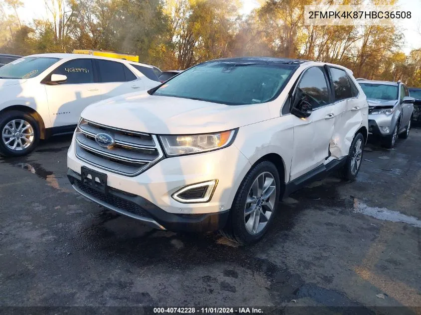 2017 Ford Edge Titanium VIN: 2FMPK4K87HBC36508 Lot: 40742228