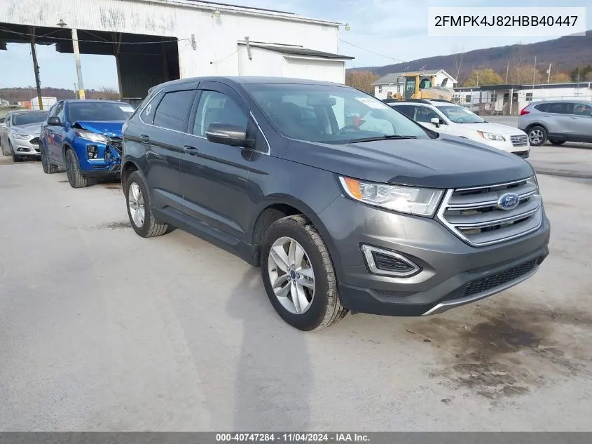 2017 Ford Edge Sel VIN: 2FMPK4J82HBB40447 Lot: 40747284