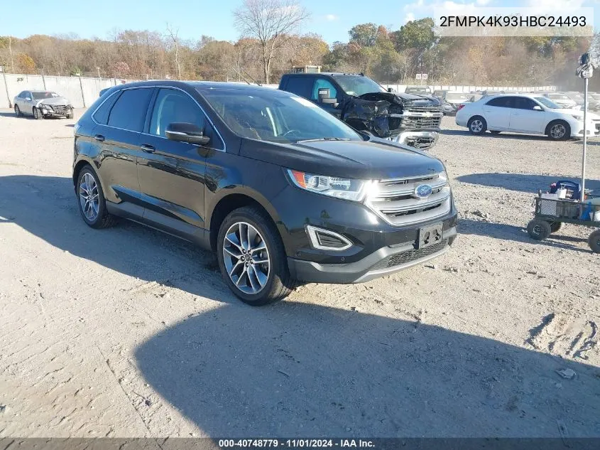 2017 Ford Edge Titanium VIN: 2FMPK4K93HBC24493 Lot: 40748779