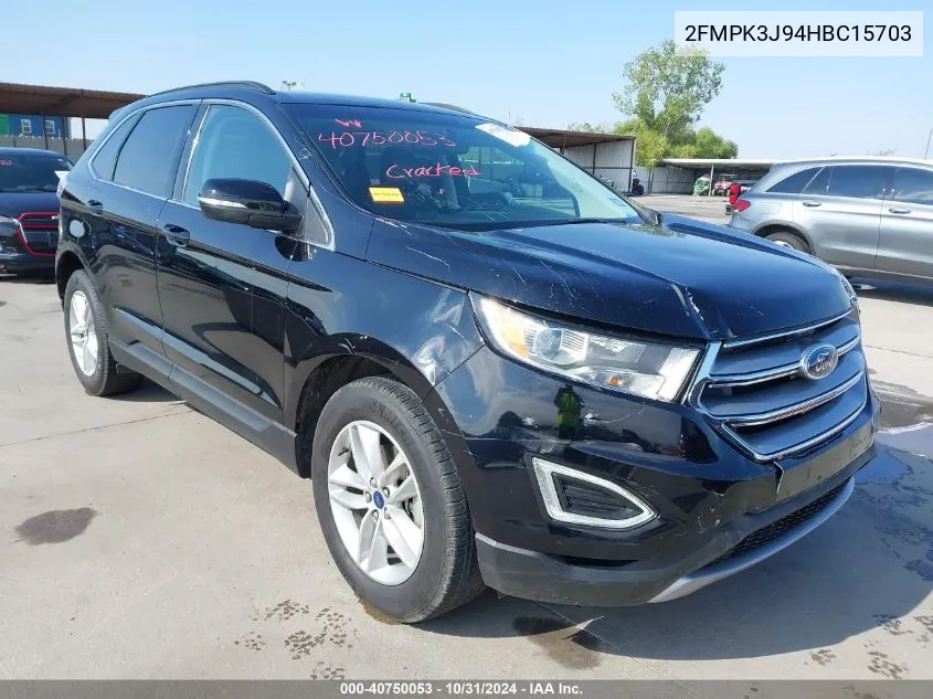 2017 Ford Edge Sel VIN: 2FMPK3J94HBC15703 Lot: 40750053