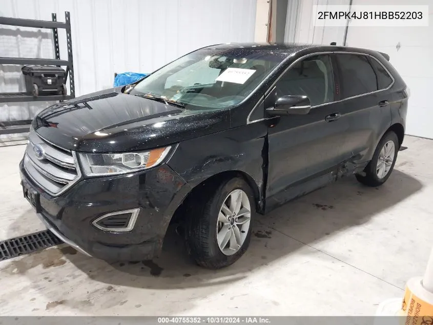 2017 Ford Edge Sel VIN: 2FMPK4J81HBB52203 Lot: 40755352