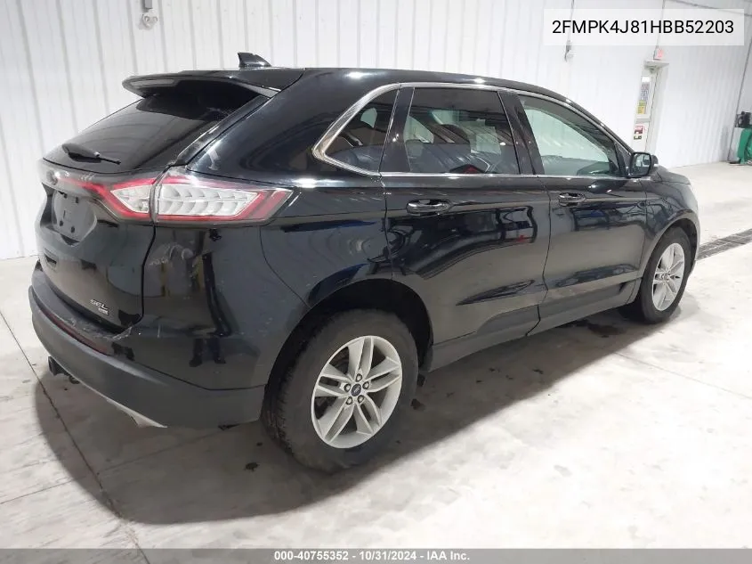 2017 Ford Edge Sel VIN: 2FMPK4J81HBB52203 Lot: 40755352