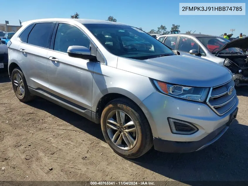 2017 Ford Edge Sel VIN: 2FMPK3J91HBB74785 Lot: 40765341