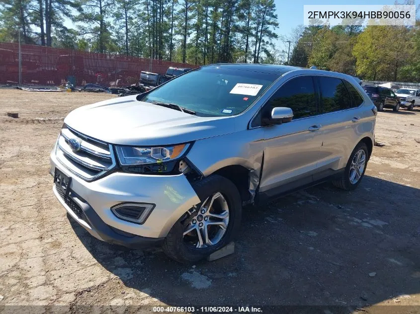 2017 Ford Edge Titanium VIN: 2FMPK3K94HBB90056 Lot: 40766103