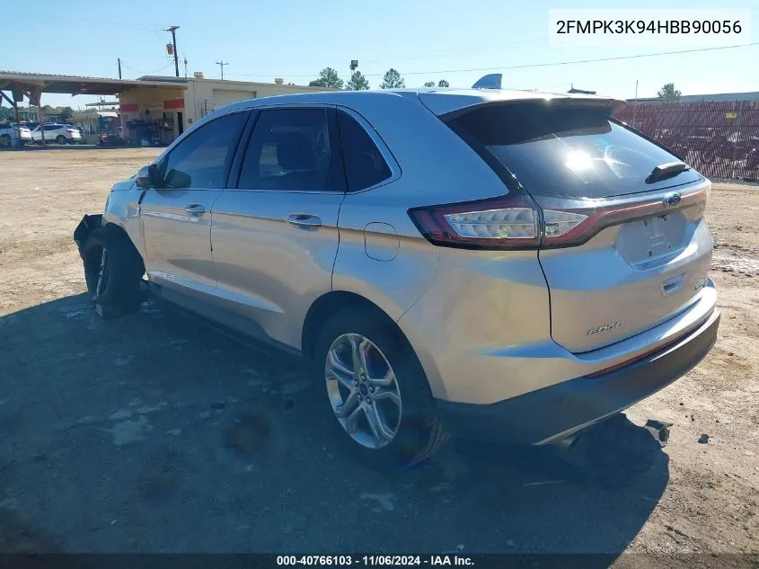 2017 Ford Edge Titanium VIN: 2FMPK3K94HBB90056 Lot: 40766103