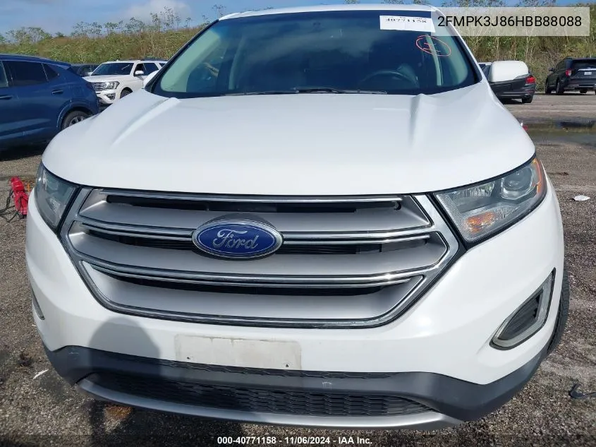 2017 Ford Edge Sel VIN: 2FMPK3J86HBB88088 Lot: 40771158