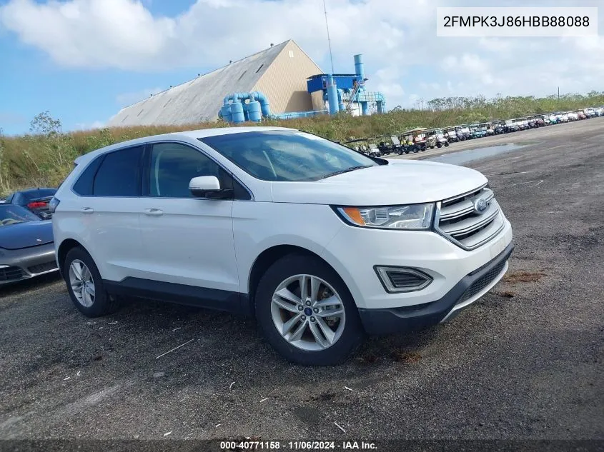 2017 Ford Edge Sel VIN: 2FMPK3J86HBB88088 Lot: 40771158