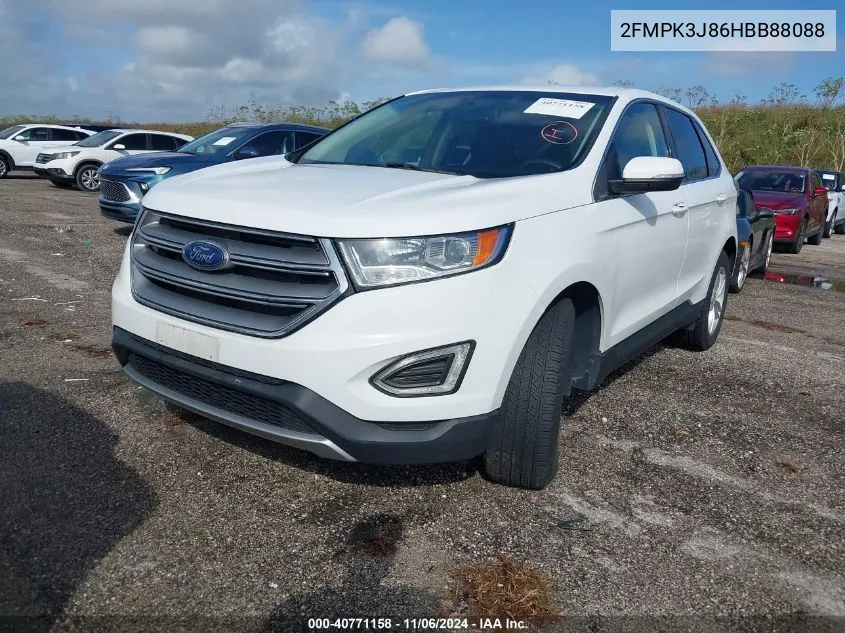 2017 Ford Edge Sel VIN: 2FMPK3J86HBB88088 Lot: 40771158