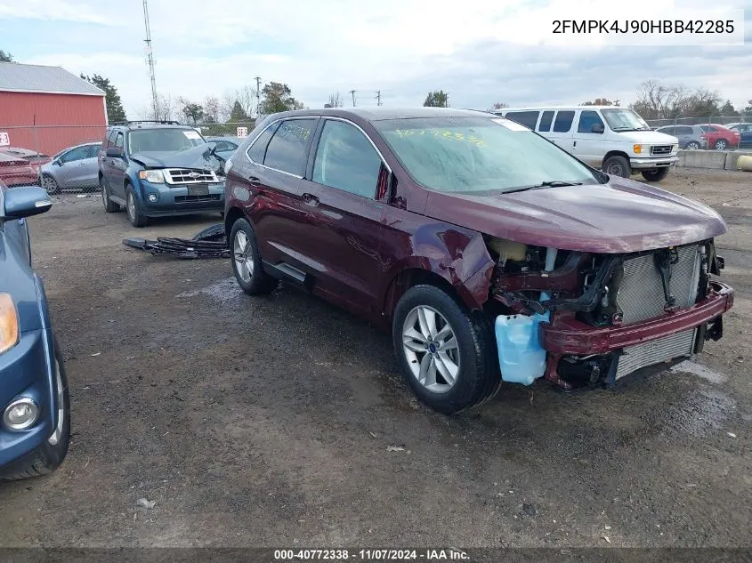 2017 Ford Edge Sel VIN: 2FMPK4J90HBB42285 Lot: 40772338