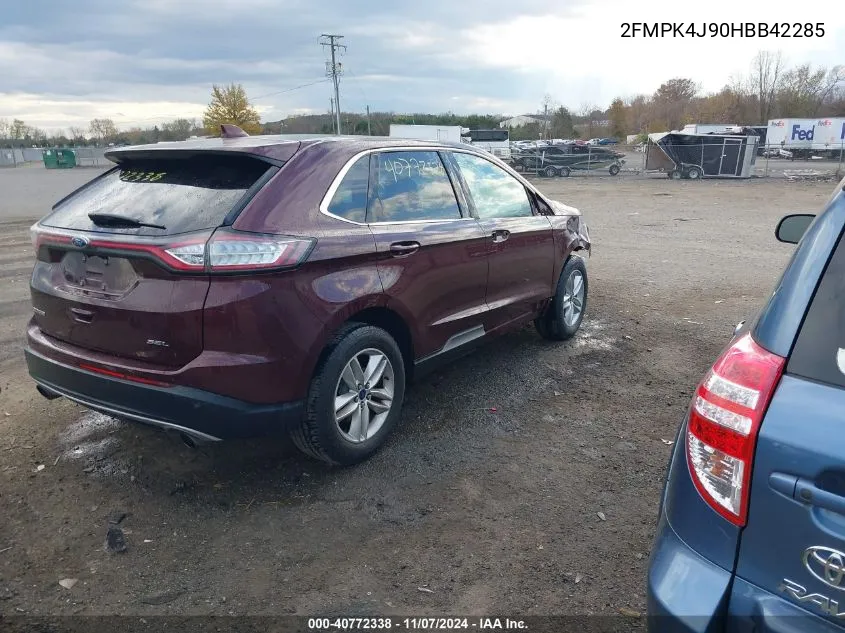 2017 Ford Edge Sel VIN: 2FMPK4J90HBB42285 Lot: 40772338