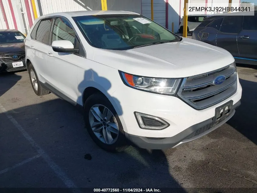 2017 Ford Edge Sel VIN: 2FMPK3J92HBB44341 Lot: 40772560