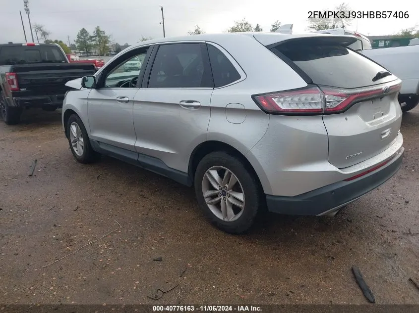 2017 Ford Edge Sel VIN: 2FMPK3J93HBB57406 Lot: 40776163