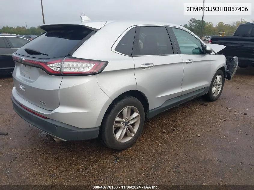 2017 Ford Edge Sel VIN: 2FMPK3J93HBB57406 Lot: 40776163