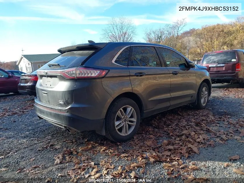 2017 Ford Edge Sel VIN: 2FMPK4J9XHBC53152 Lot: 40782031