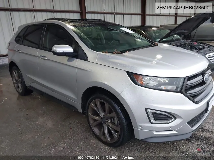 2017 Ford Edge Sport VIN: 2FMPK4AP9HBC28600 Lot: 40782180