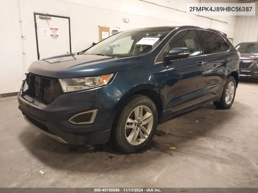 2017 Ford Edge Sel VIN: 2FMPK4J89HBC56387 Lot: 40785096