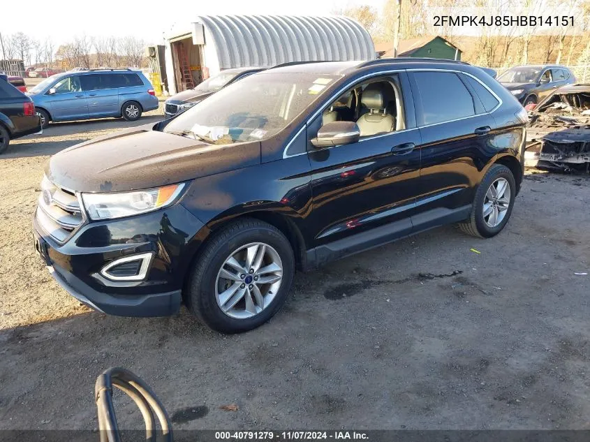 2017 Ford Edge Sel VIN: 2FMPK4J85HBB14151 Lot: 40791279