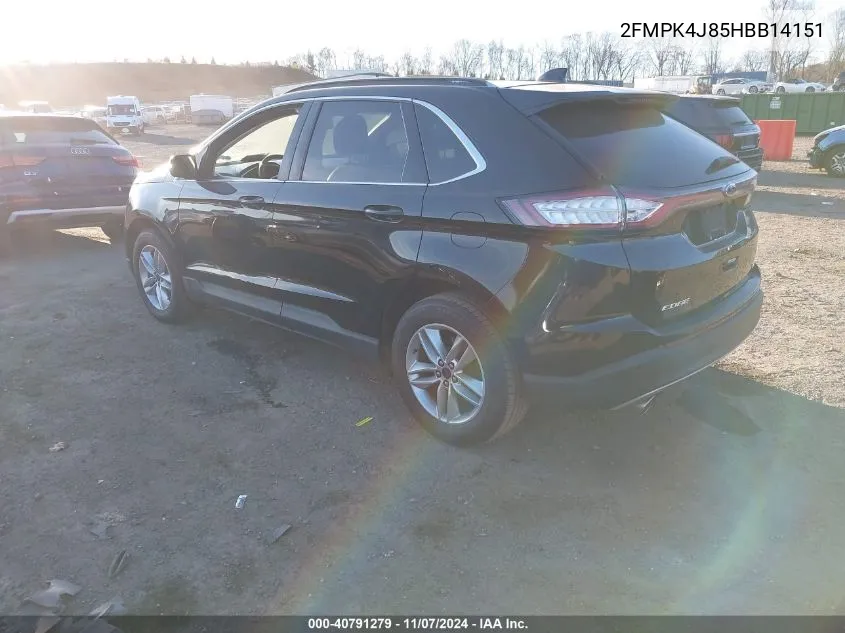 2017 Ford Edge Sel VIN: 2FMPK4J85HBB14151 Lot: 40791279