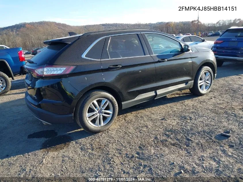 2017 Ford Edge Sel VIN: 2FMPK4J85HBB14151 Lot: 40791279