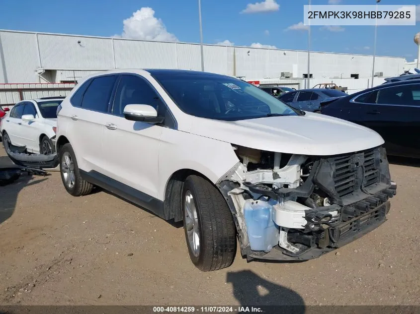 2017 Ford Edge Titanium VIN: 2FMPK3K98HBB79285 Lot: 40814259