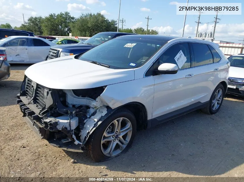 2017 Ford Edge Titanium VIN: 2FMPK3K98HBB79285 Lot: 40814259