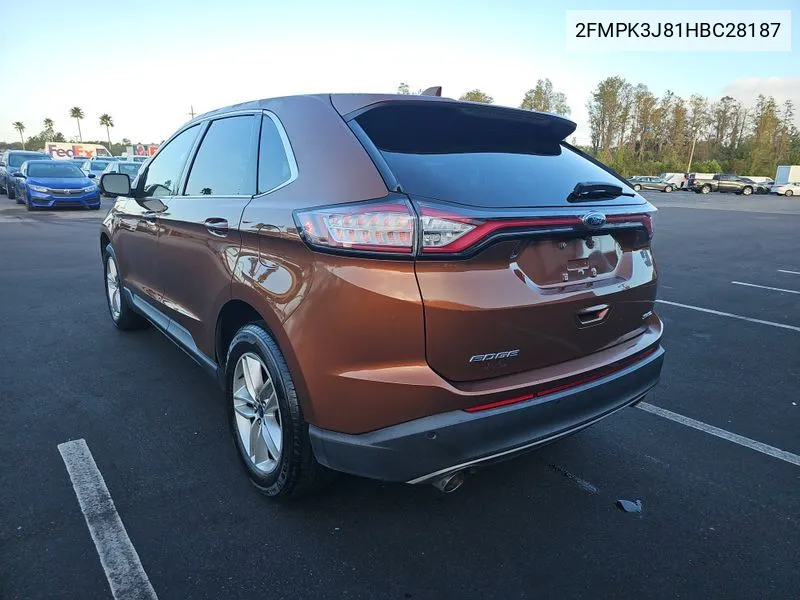 2017 Ford Edge Sel VIN: 2FMPK3J81HBC28187 Lot: 40833444