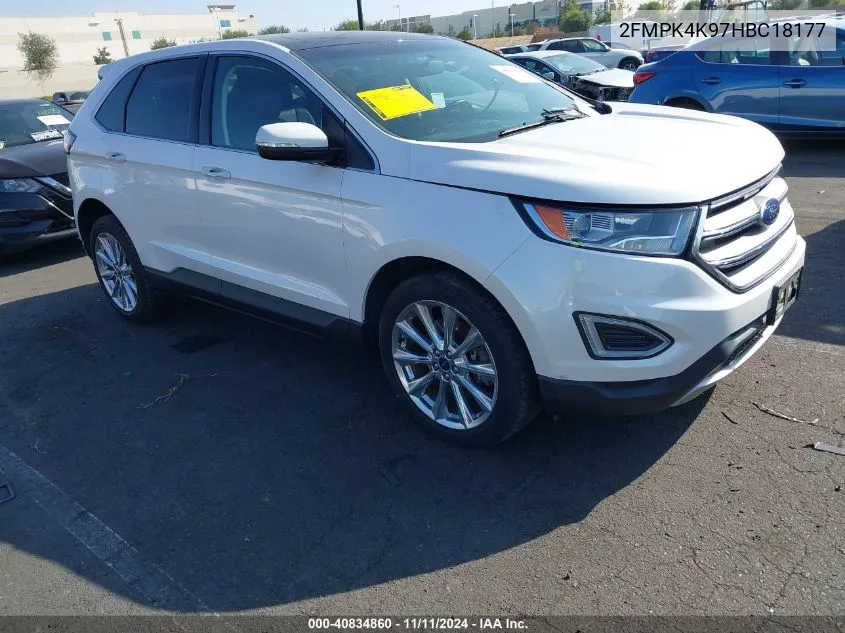 2017 Ford Edge Titanium VIN: 2FMPK4K97HBC18177 Lot: 40834860