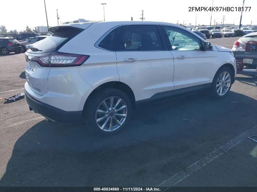 2017 Ford Edge Titanium VIN: 2FMPK4K97HBC18177 Lot: 40834860