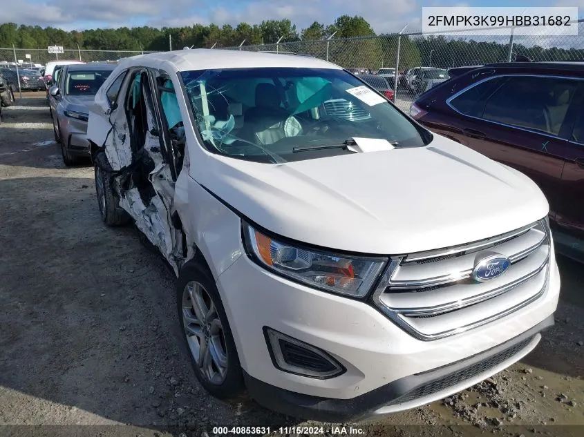 2017 Ford Edge Titanium VIN: 2FMPK3K99HBB31682 Lot: 40853631