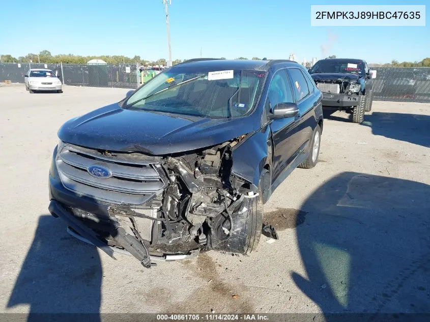 2017 Ford Edge Sel VIN: 2FMPK3J89HBC47635 Lot: 40861705