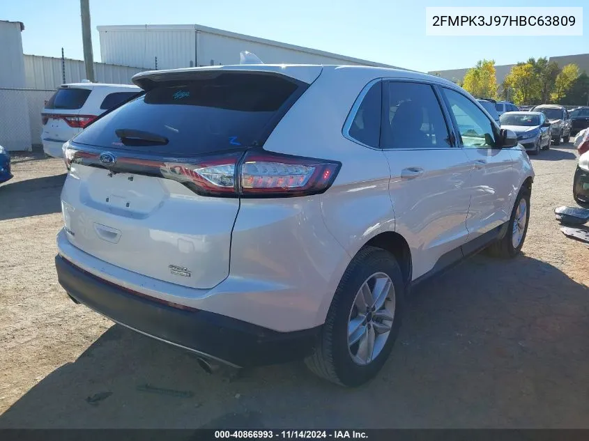 2017 Ford Edge Sel VIN: 2FMPK3J97HBC63809 Lot: 40866993