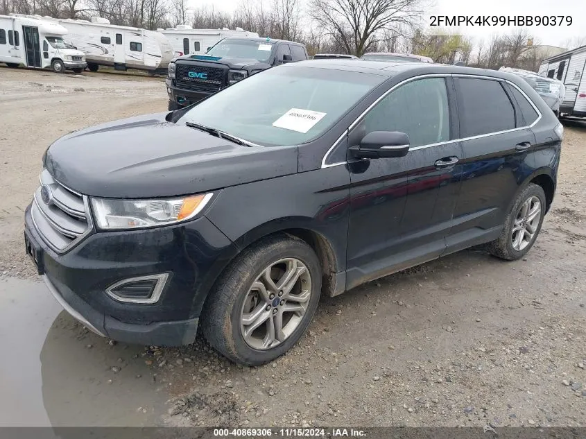 2017 Ford Edge Titanium VIN: 2FMPK4K99HBB90379 Lot: 40869306