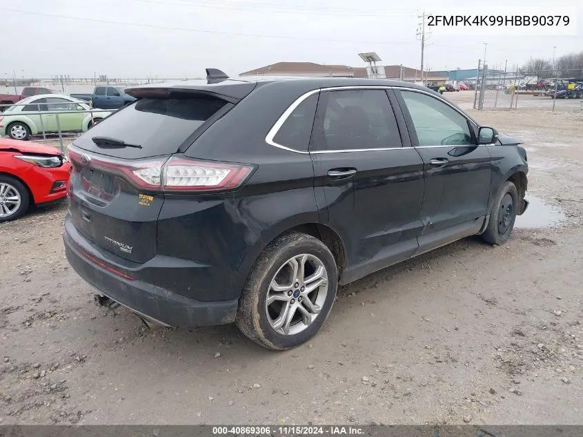 2017 Ford Edge Titanium VIN: 2FMPK4K99HBB90379 Lot: 40869306