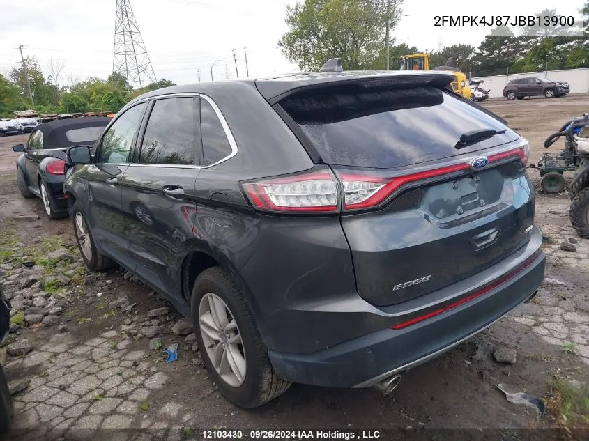 2018 Ford Edge Sel VIN: 2FMPK4J87JBB13900 Lot: 12103430