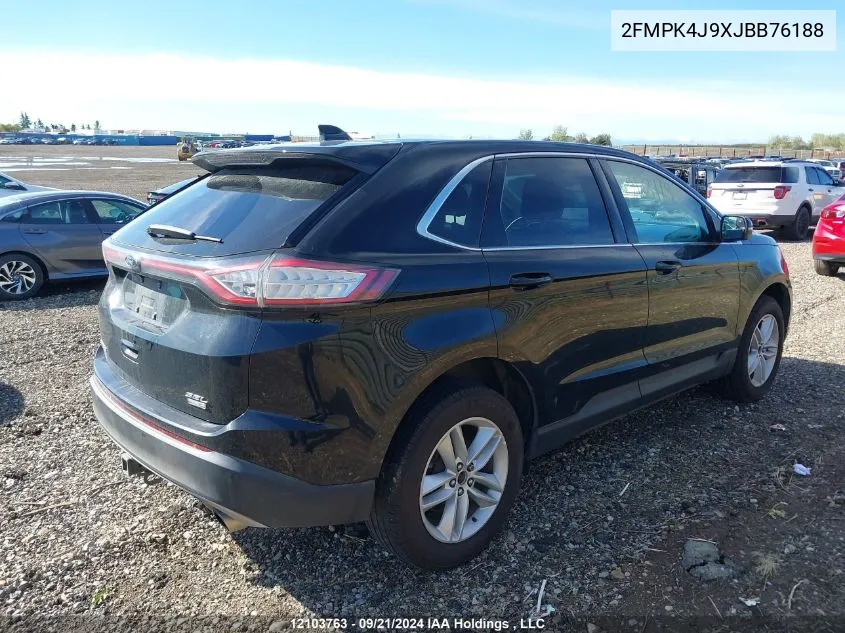 2018 Ford Edge Sel VIN: 2FMPK4J9XJBB76188 Lot: 12103763