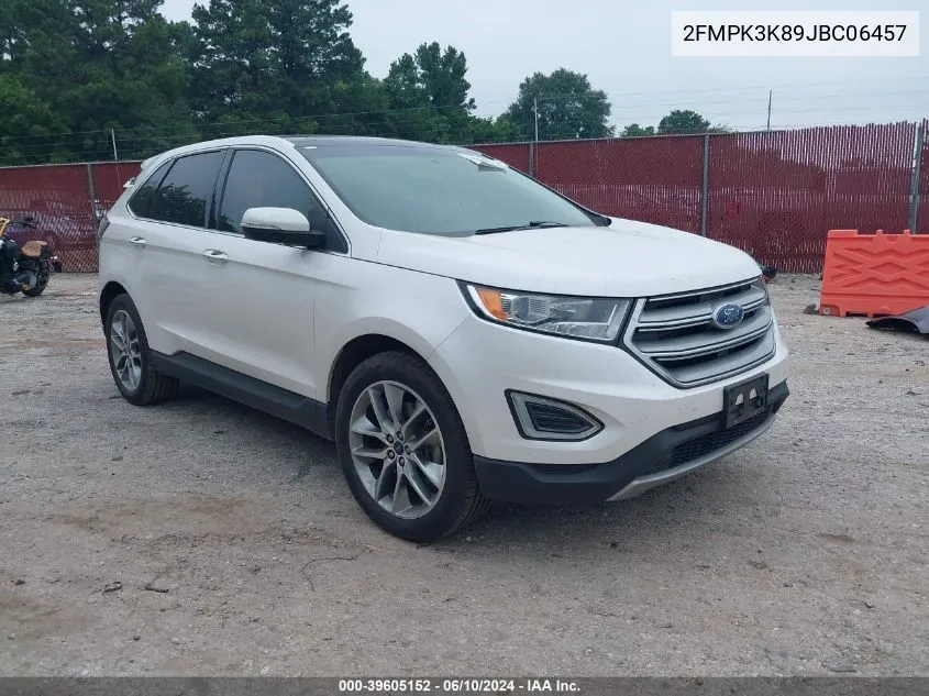 2018 Ford Edge Titanium VIN: 2FMPK3K89JBC06457 Lot: 39605152