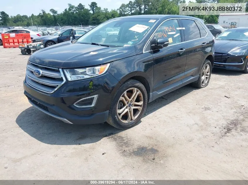 2018 Ford Edge Titanium VIN: 2FMPK4K93JBB80372 Lot: 39619294